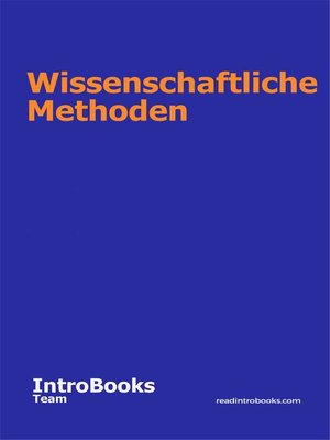 cover image of Wissenschaftliche Methoden